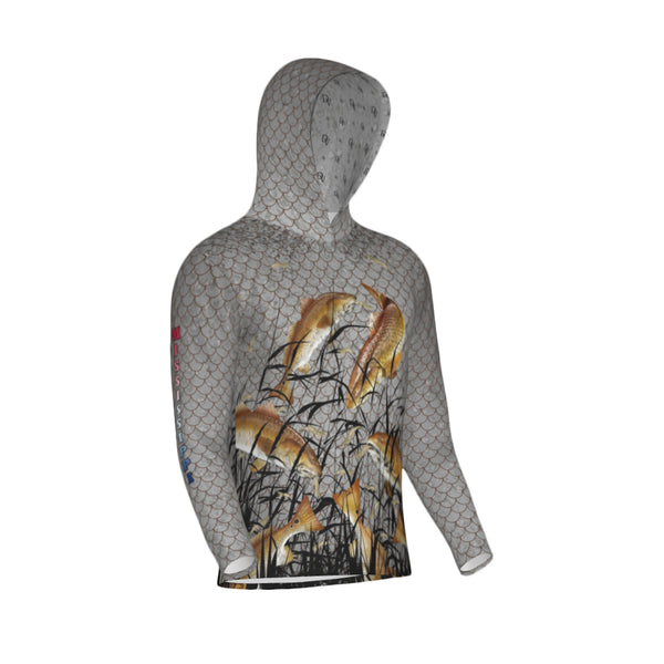 Mississippi Bull Redfish Feeding Frenzy Unisex Performance UPF+50 Hoodie