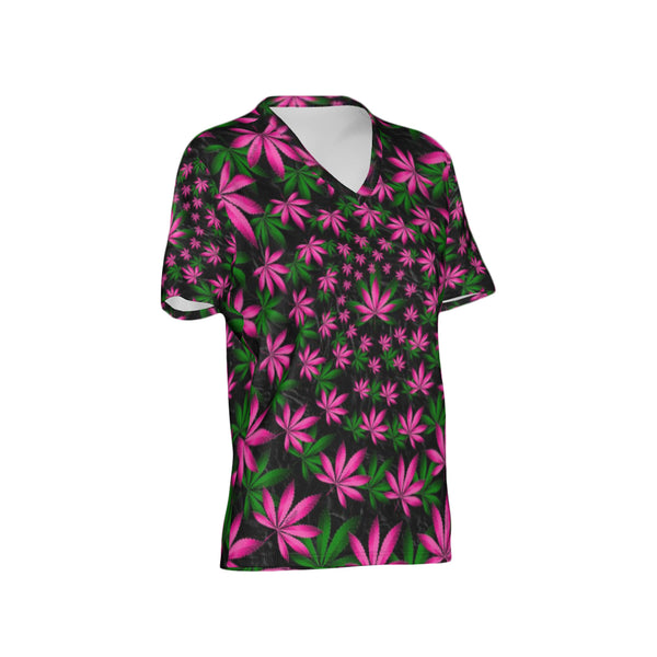 Women Twisted OG Kush & Cotton Candy Performance UPF+50 V-Neck Short Sleeve Shirt