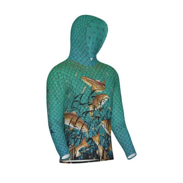 Florida Bull Redfish Feeding Frenzy Unisex Performance UPF+50 Hoodie