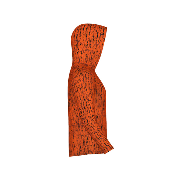Hunter's Orange Tree Bark Camo Unisex Performance UPF+50 Hoodie