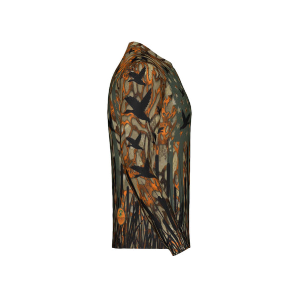 Men USA Duck Camo Performance UPF+50 Long Sleeve Shirt