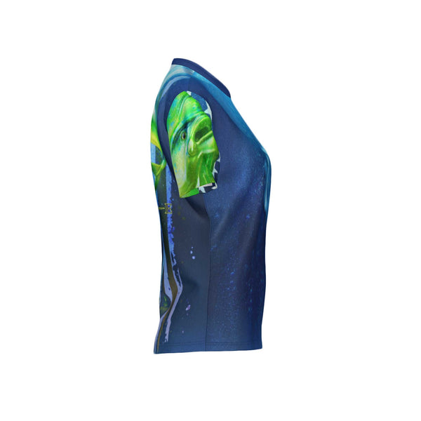 Women Mahi Mahi Performance UPF+50 Crew Neck Short Sleeve Shirt
