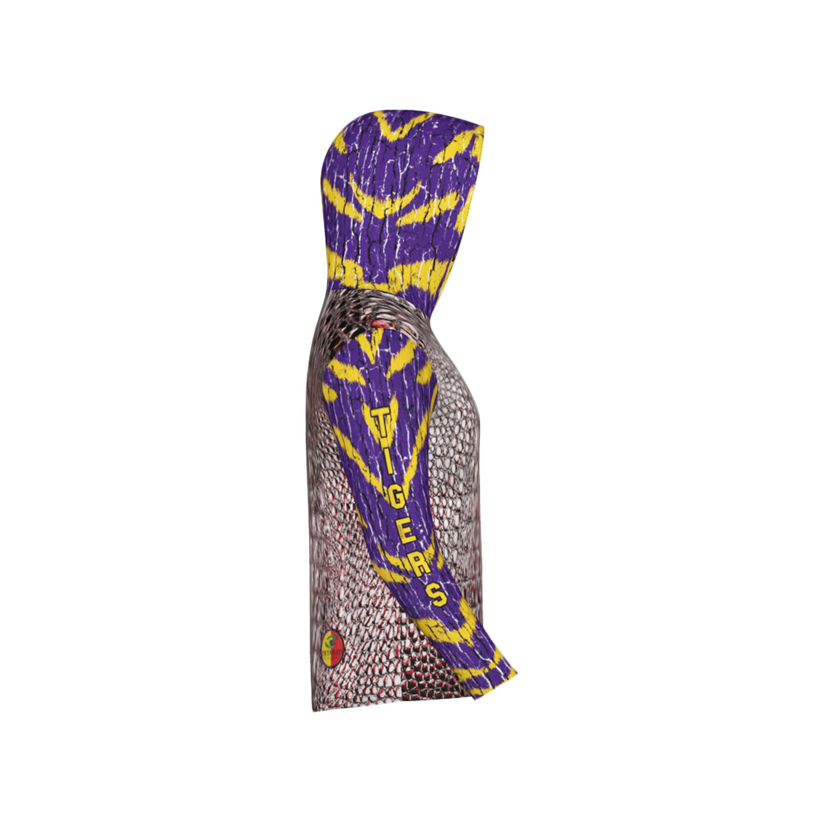 Cajuns Gators/Purple and Gold Tigers Tree Bark Mix Match Unisex Performance UPF+50 Hoodie