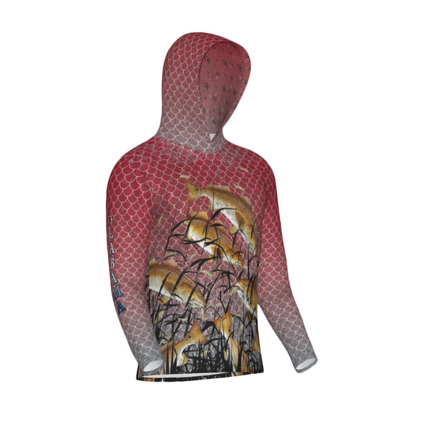 Alabama Bull Redfish Feeding Frenzy Unisex Performance UPF+50 Hoodie