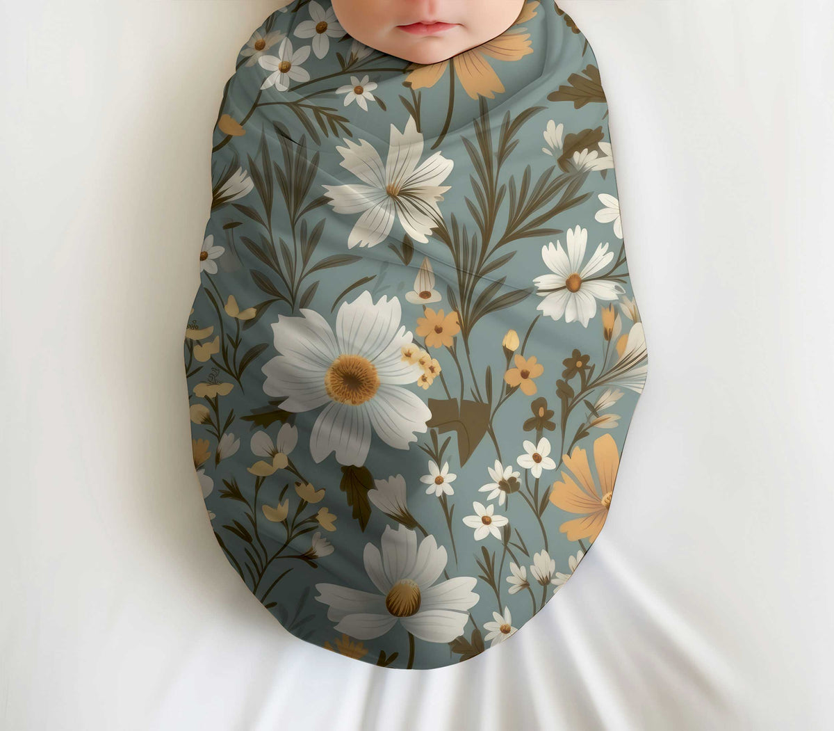 Retro Flower Swaddle Blanket