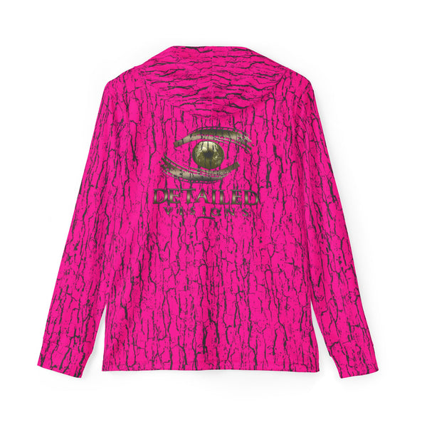 Blaze Pink Tree Bark Camo Unisex Performance UPF+50 Hoodie