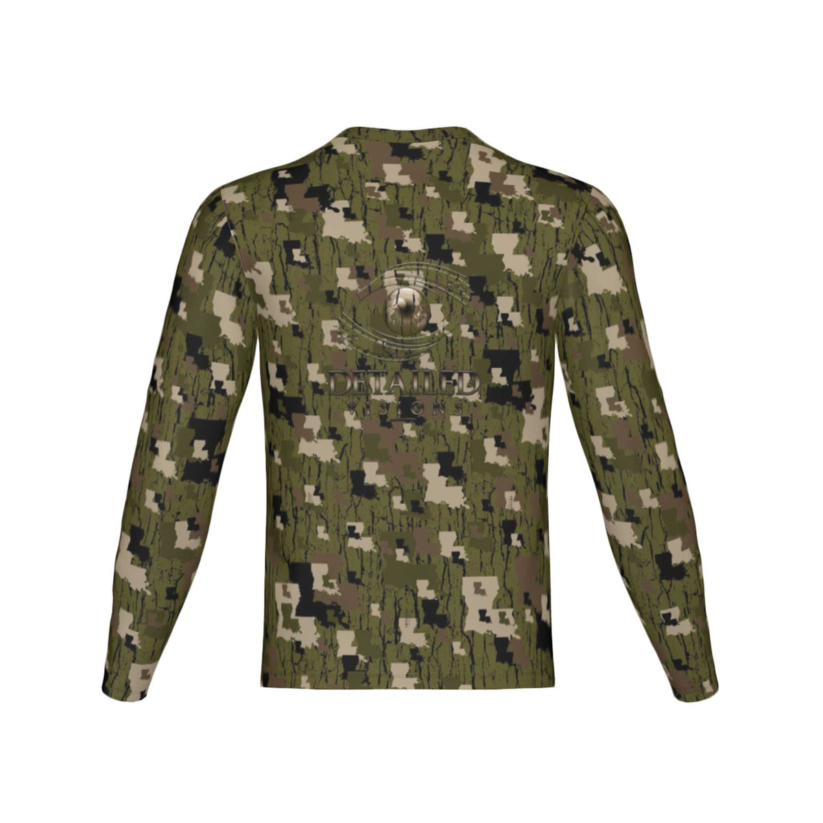 Men Louisiana Tree Bark Camouflage Performance UPF+50 Long Sleeve Shirt