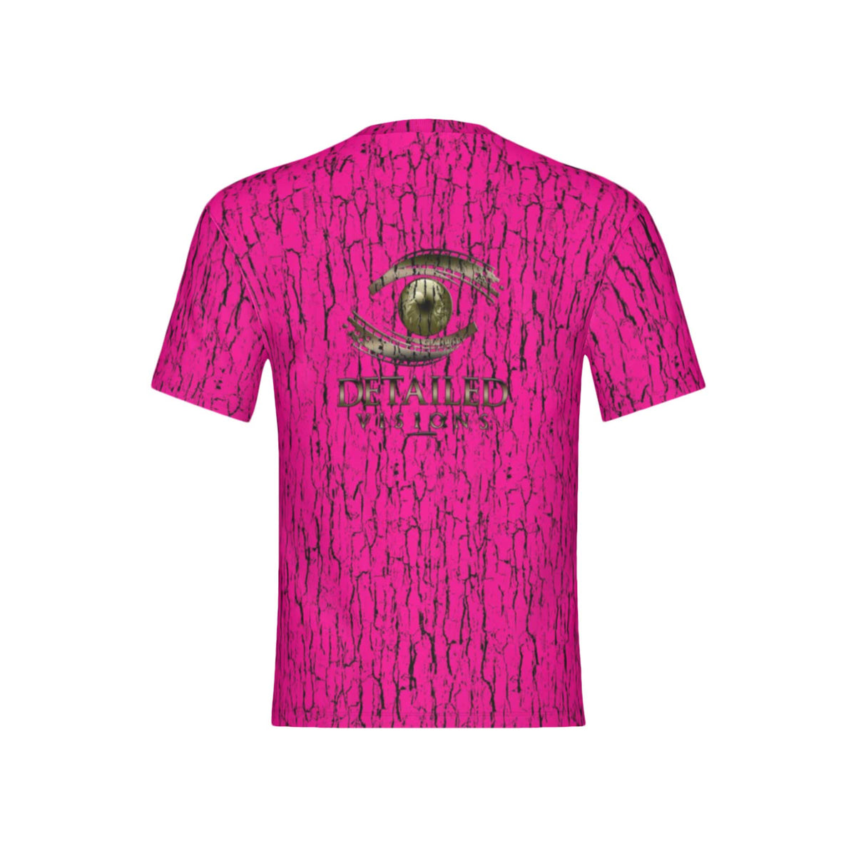 Men Blaze Pink Tree Bark Camo Performance UPF+50 Short Sleeve Shirt