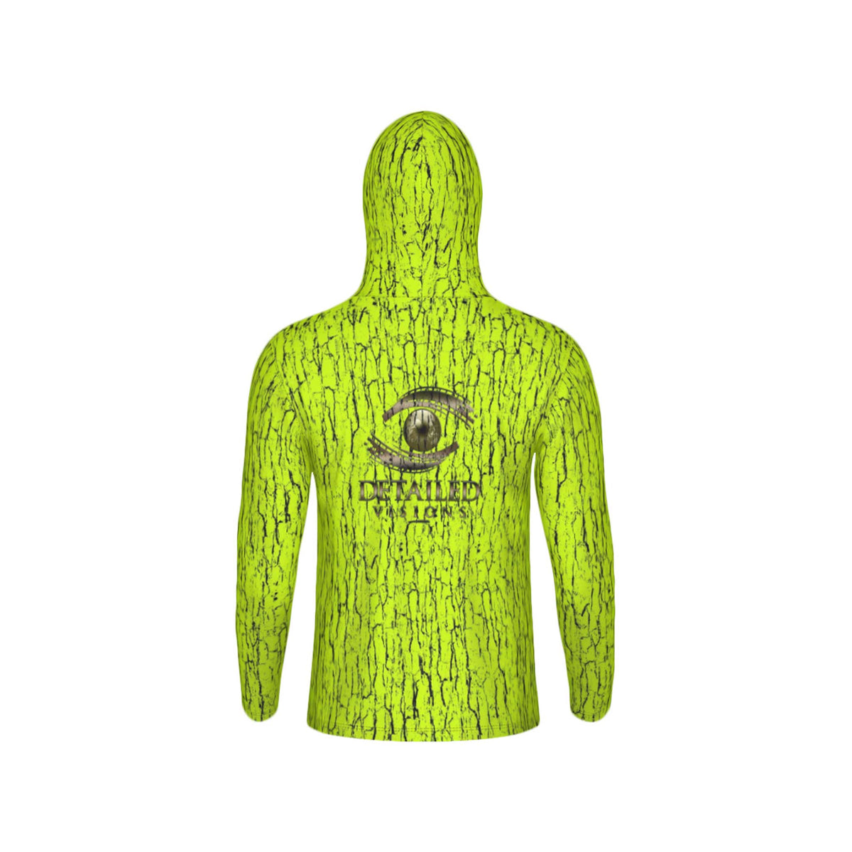 Safety Green Tree Bark Camo Unisex Performance UPF+50 Hoodie