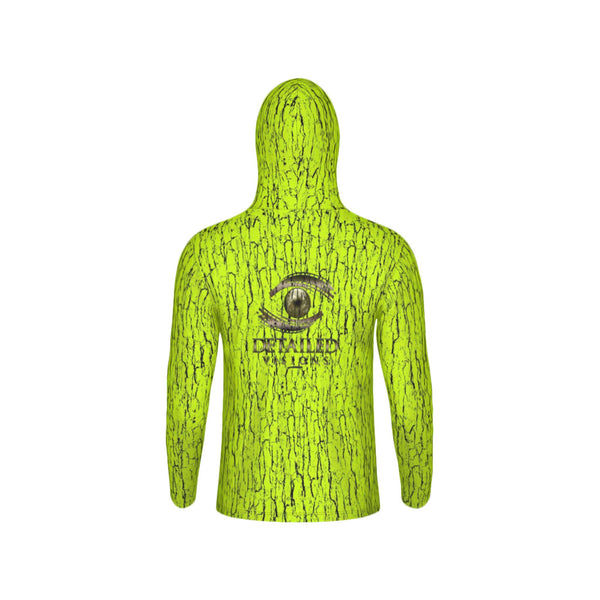 Safety Green Tree Bark Camo Unisex Performance UPF+50 Hoodie