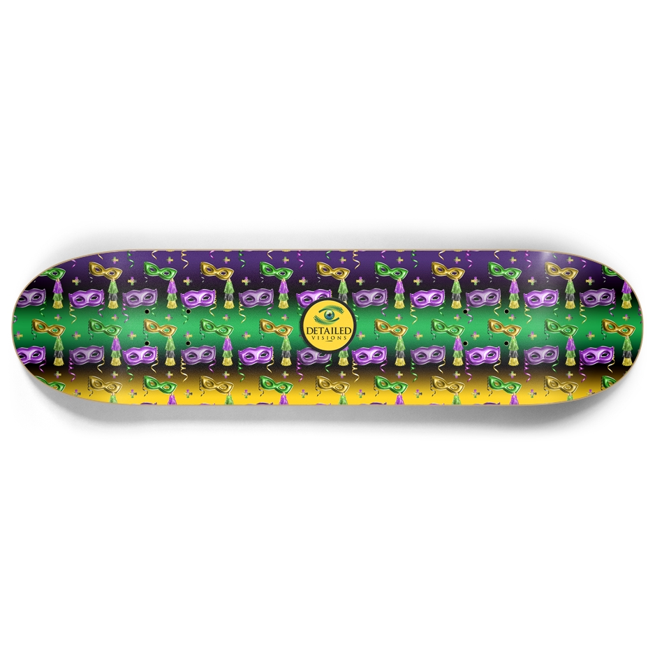 Mardi Gras Custom Skateboard
