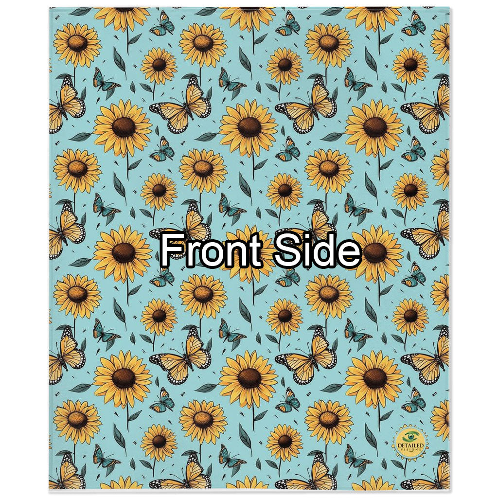 50x60 Double-Sided Sunflowers/Butterflies & Sunflowers Minky Blankets
