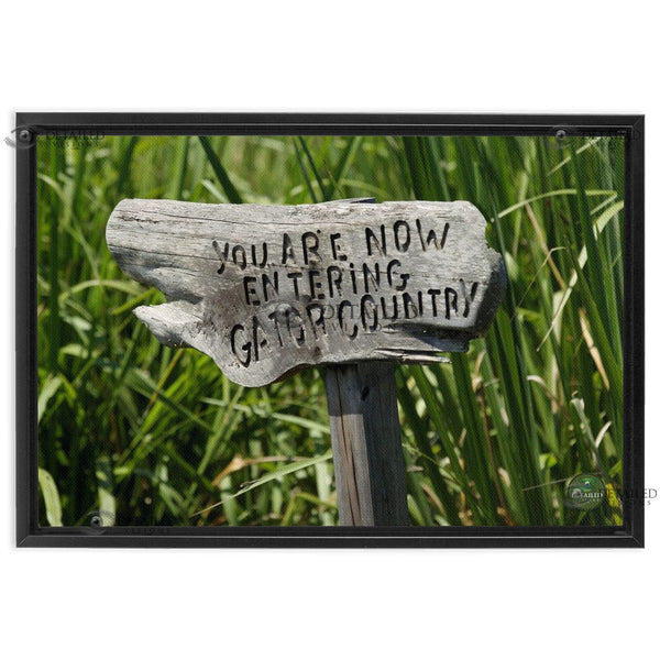 24x16 FRAMED Image Wrap Canvas -- Gator Country Sign