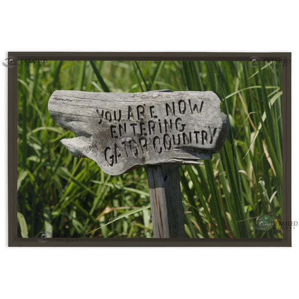 24x16 FRAMED Image Wrap Canvas -- Gator Country Sign