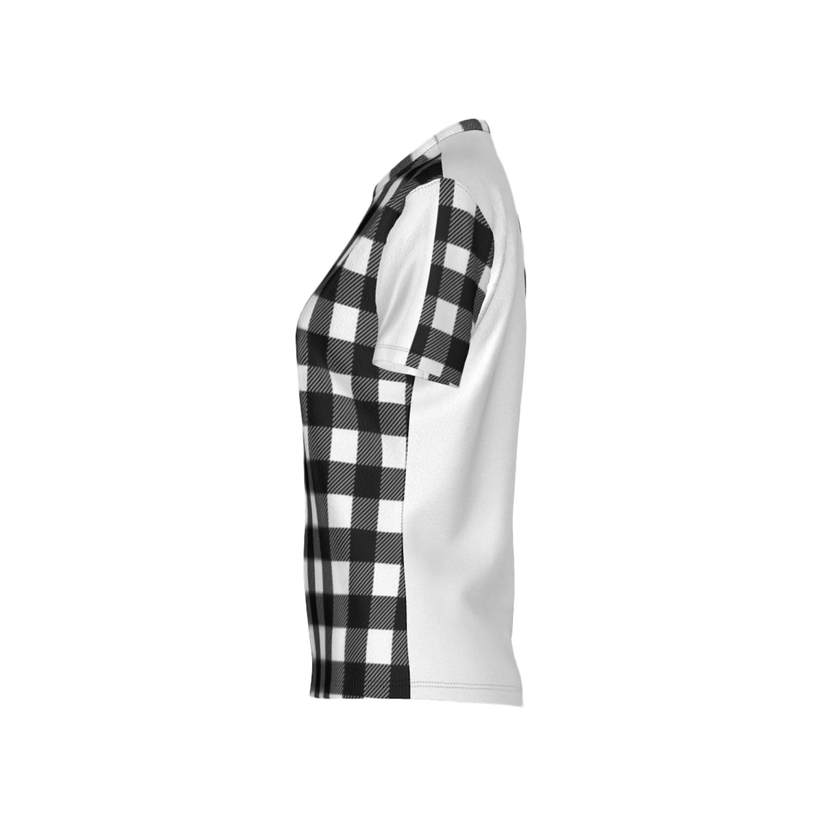 Women Black and White Mix-Match Performance UPF+50 Crew Neck Short Sleeve Shirt