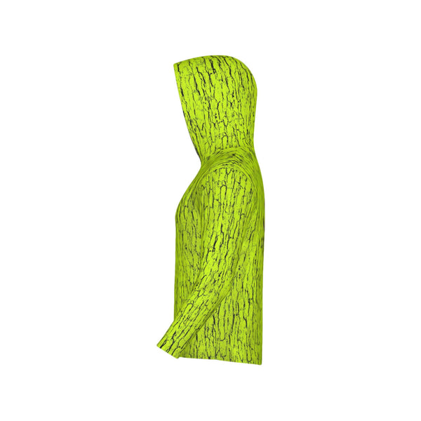 Safety Green Tree Bark Camo Unisex Performance UPF+50 Hoodie