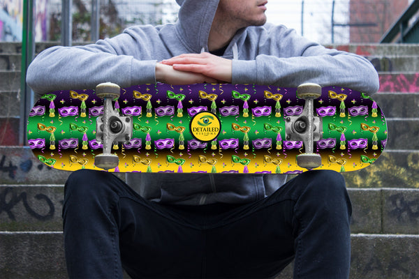 Mardi Gras Custom Skateboard