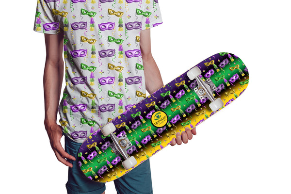 Mardi Gras Custom Skateboard