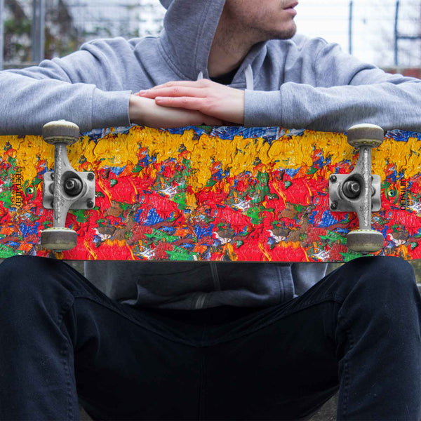 Colorful Abstract Paint Splatter Custom Skateboard